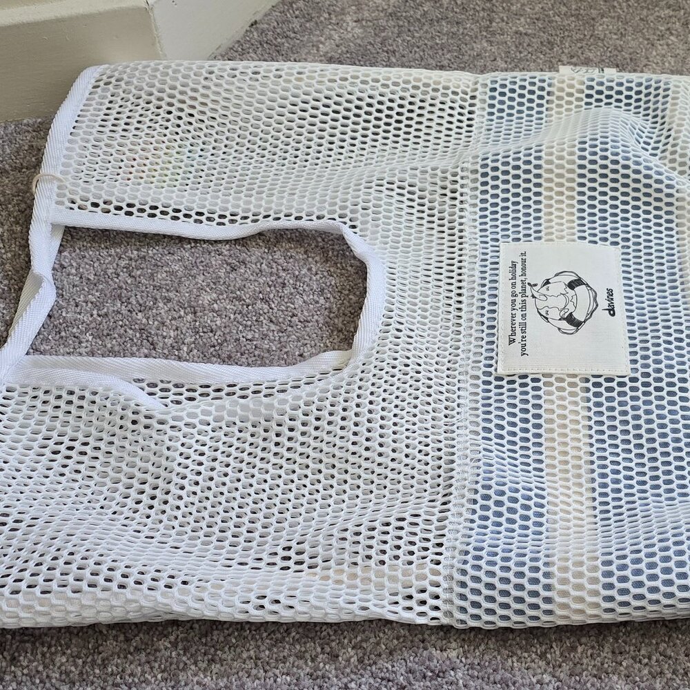 Blue and White Beach Bag